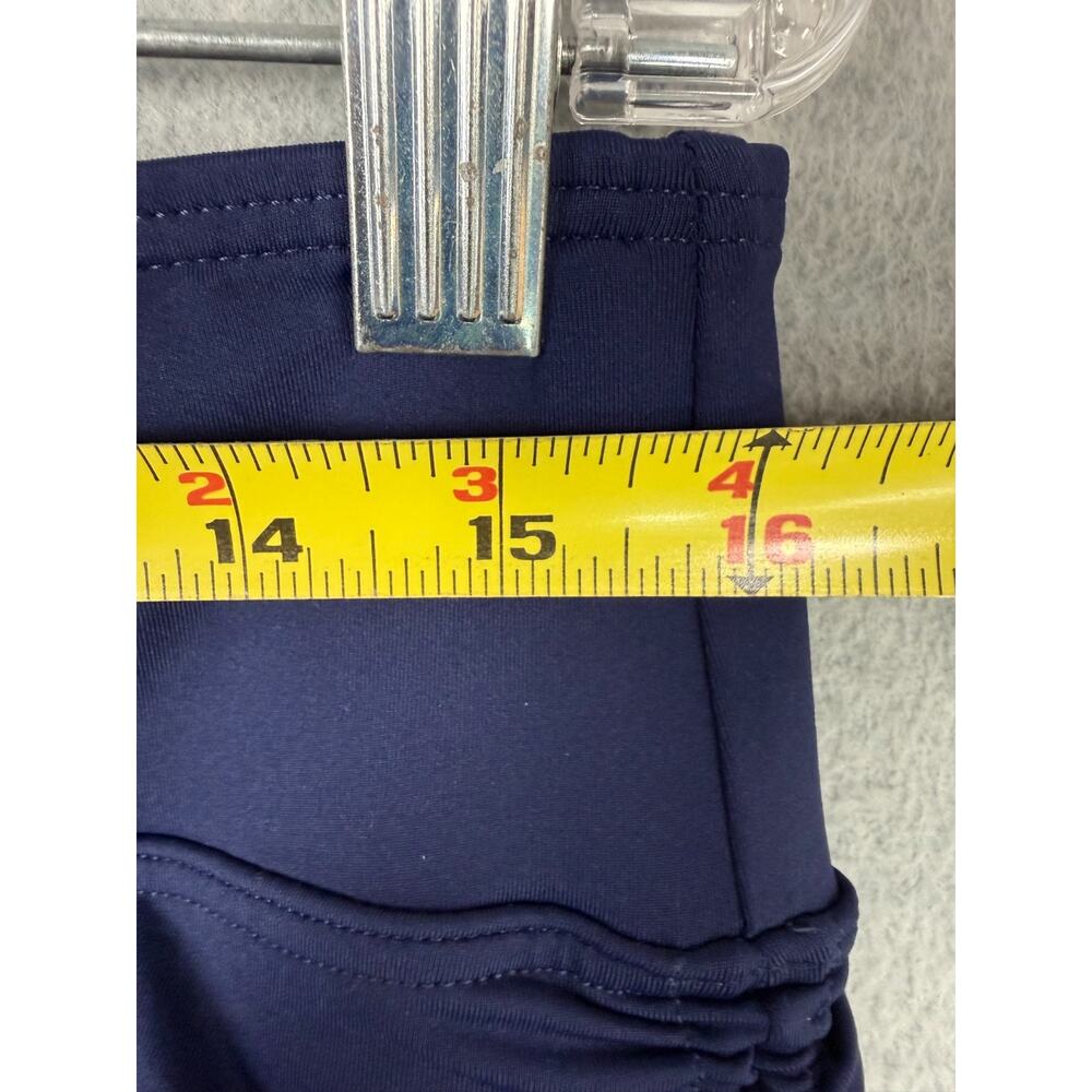 Lands End 12 Swim Skirt Navy Blue Ruched Tie Sides Built In Brief - Picture 8 of 9